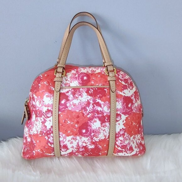 Coach Peyton Cora floral dome satchel w/ crossbody strap EUC #F31341 - Picture 2 of 7